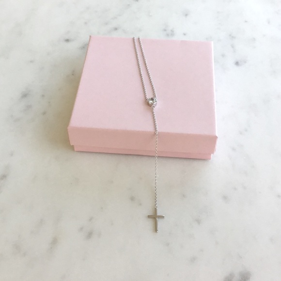 Sale $26 Firm! Sterling Silver Cross Drop Necklace - Picture 7 of 12